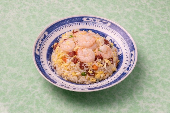 Shrimp Fried Rice with Chinese Sausage 虾仁炒饭
