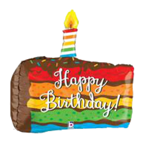 HAPPY BIRTHDAY RAINBOW CAKE JUMBO BALLOON #106