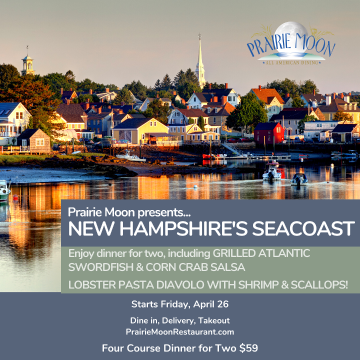 Dinner for Two: NEW HAMPSHIRE SEACOAST (available Fri-Wed)