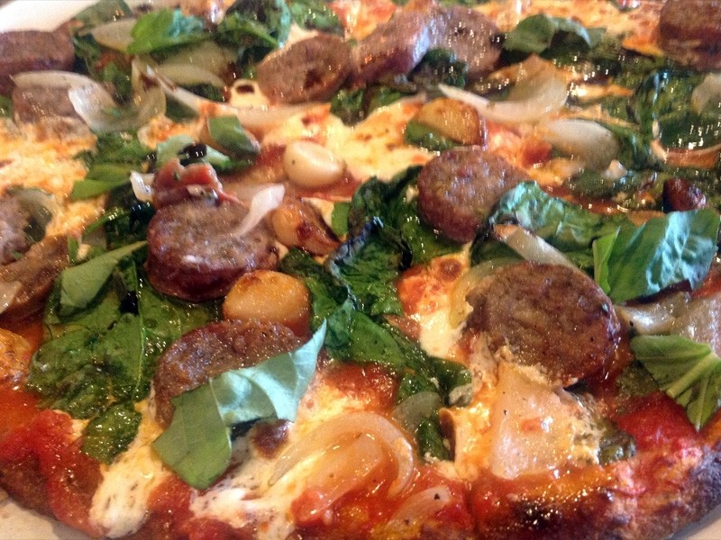 Spinach & Sausage Pizza