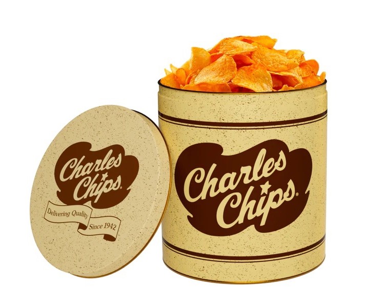 Charles Chips Barbecue Tin One LB