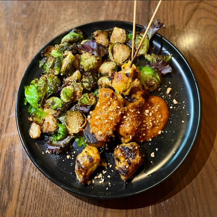 Grilled Chicken Satay & Brussels Sprouts Salad