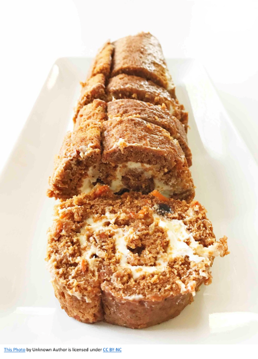 Carrot Cake Swiss Roll with Cream Cheese Icing