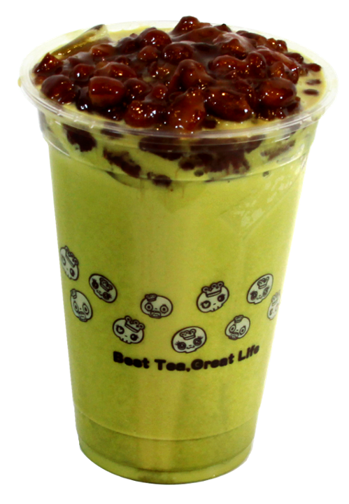 Red Bean Matcha Milk Tea