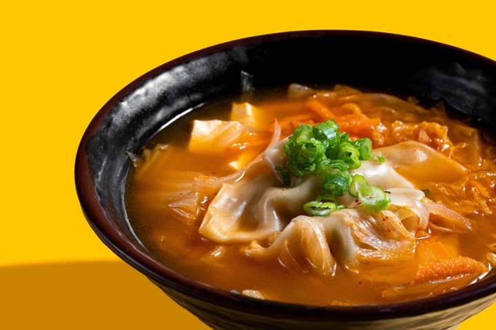 KIMCHEE GYOZA SOUP WITH TOFU