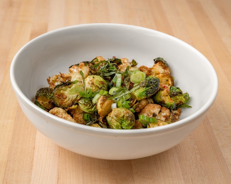 Fried Brussels Sprouts and Cauliflower