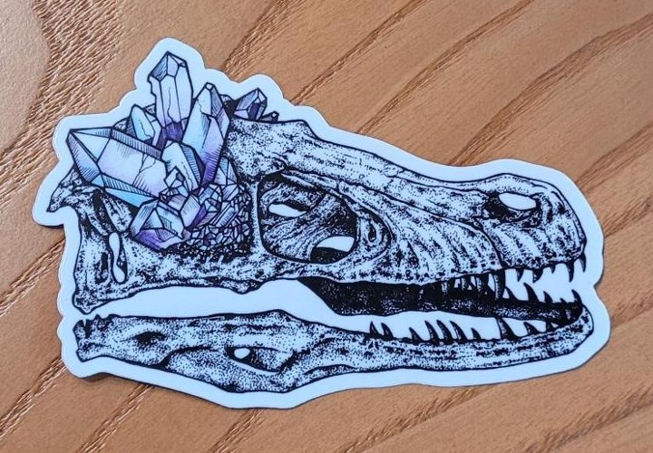 Clever Girl Dino Head Sticker