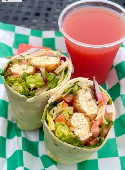 Chik'n Wrap & Watermelon Lemonade
