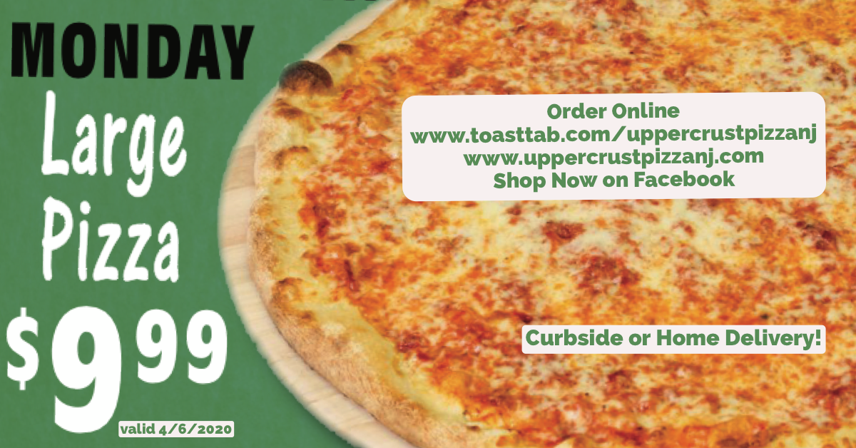 Monday $ 13.99 Large Cheese Pizza