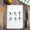 Dancing Skeletons Tea Towel