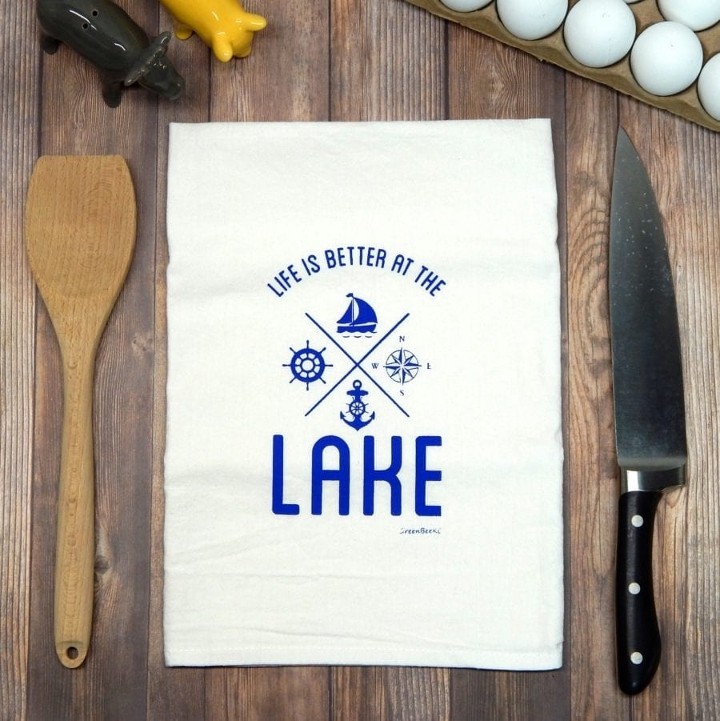 Life is Better at the Lake Tea Towel