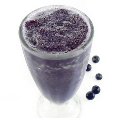 Hot drink: Naked blue machine blueberry smoothie and red machine