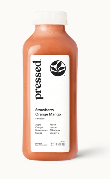 pressed juicery - strawberry orange mango smoothie