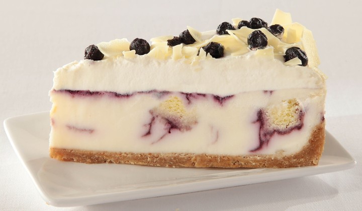 Blueberry Cobbler White Chocolate Cheesecake Slice