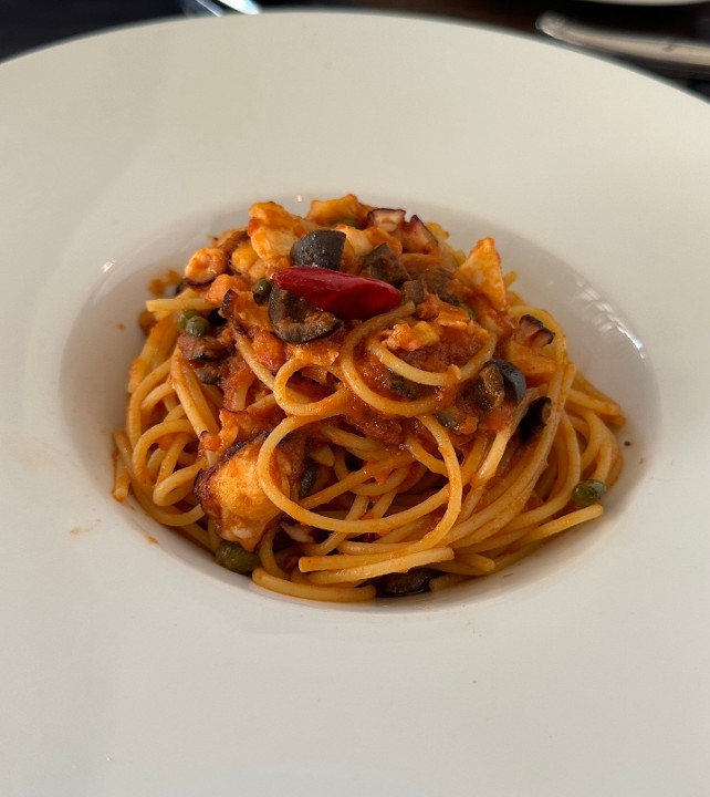 Spaghetti alla Puttanesca e Polpo