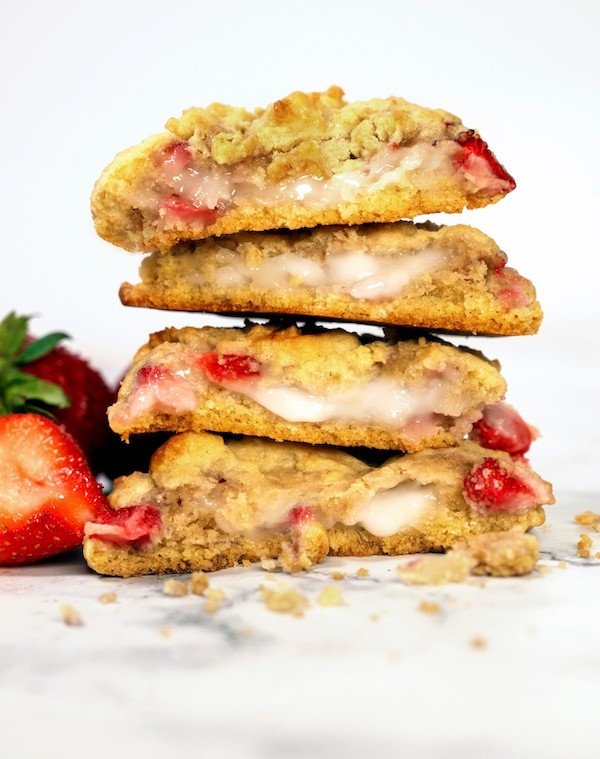 Strawberry Cheesecake-Stuffed Cookie