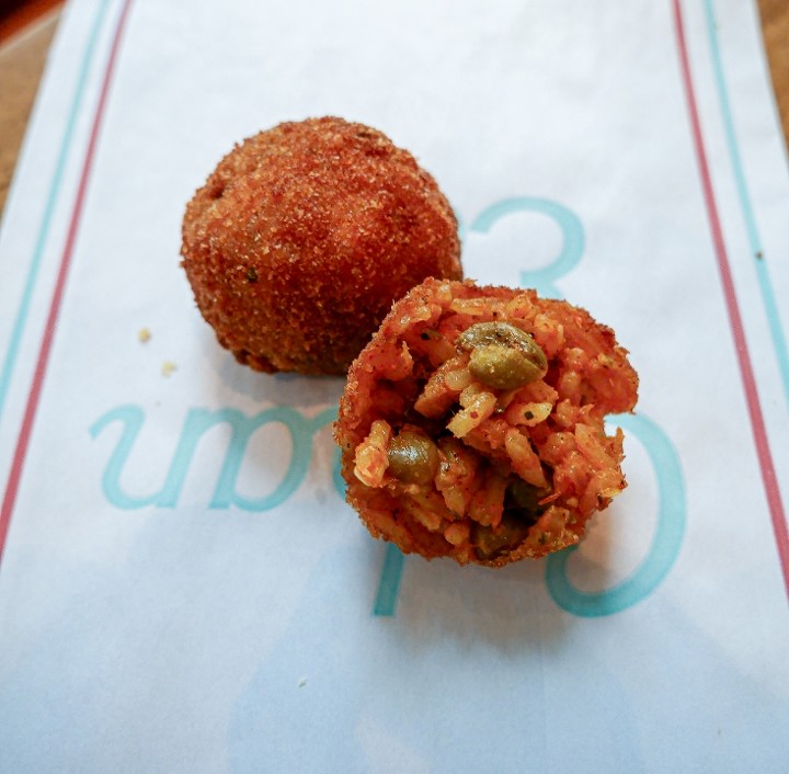 ARROZ con GANDULES CROQUETAS