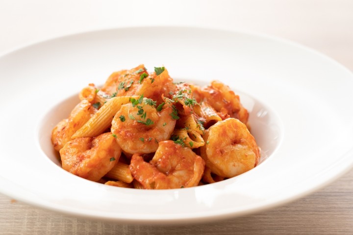 Penne all' Arrabiata con Gamberetti