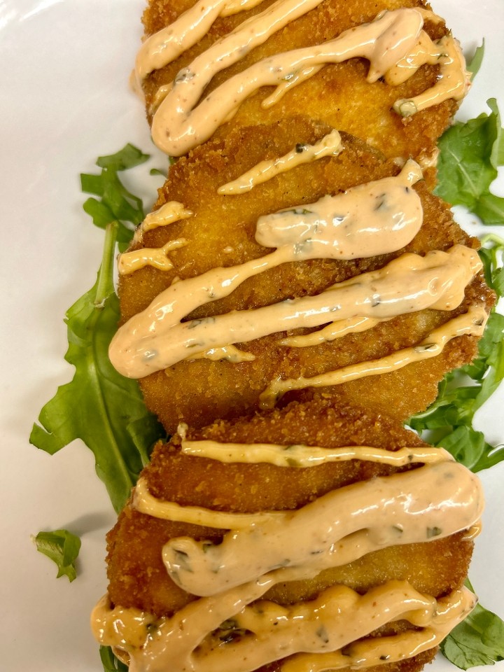 Fried Green Tomatoes and Goat Cheese