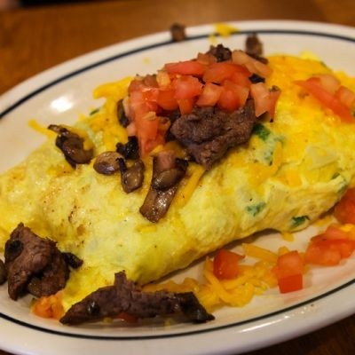 3 Egg, Meat, and Cheese Omelette