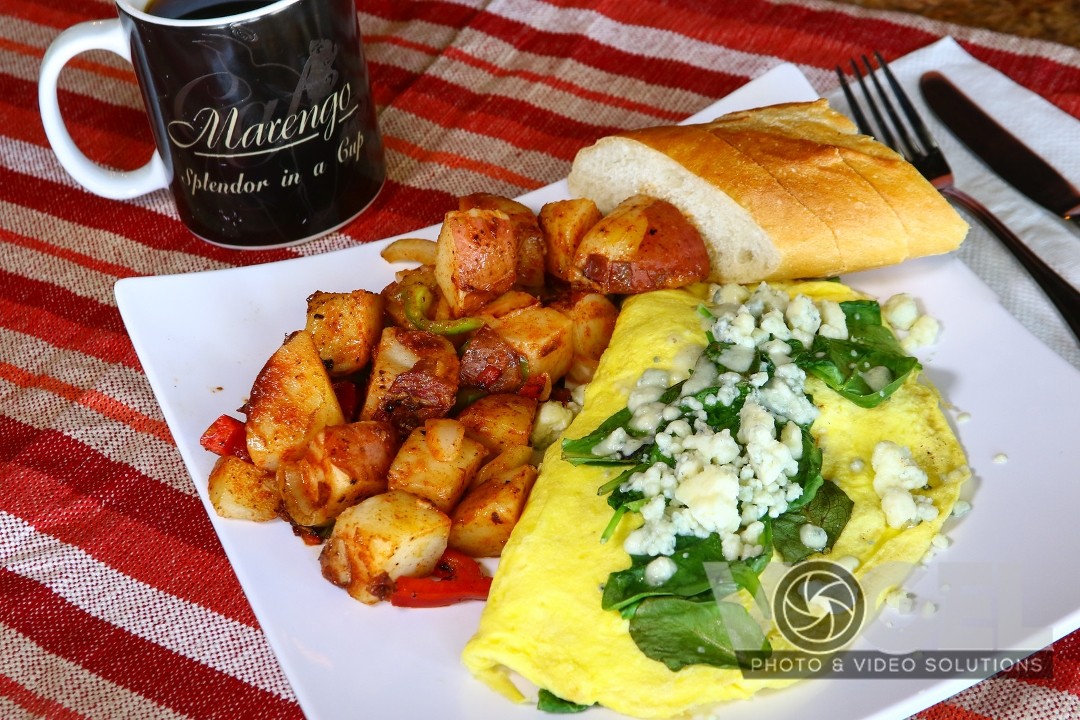 Spinach & Blue Cheese Omelette
