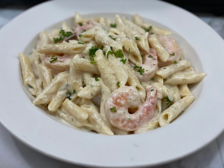 PASTA ALFREDO WITH SHRIMP