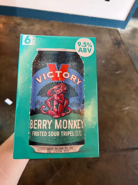 Victory Berry Monkey Raspberry Sour Tripel 6/pk 12-oz cans