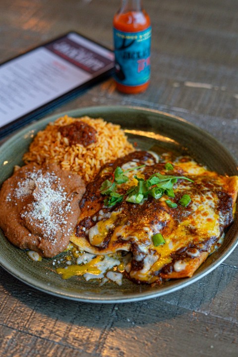 Cheese Enchiladas with Brisket Chili Gravy