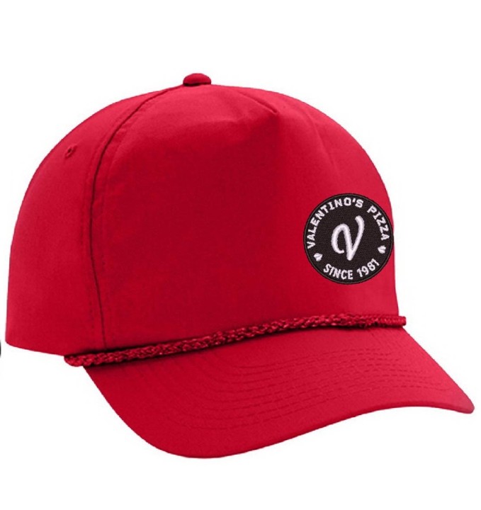 Red small logo Val’s hat