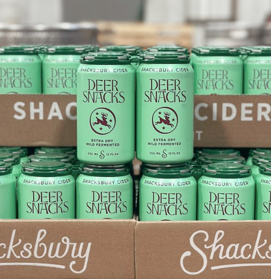 Shacksbury Deer Snacks Cider can