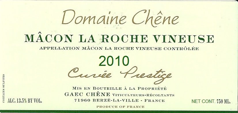 🇫🇷 Chardonnay - Mâcon La Roche-Vineuse, Domaine Chene, 2020