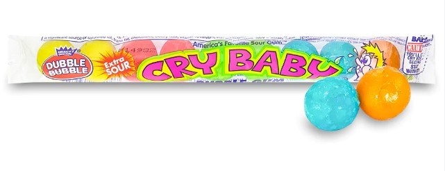 CRY BABY EXTRA SOUR GUMBALLS 9 PC TUBE