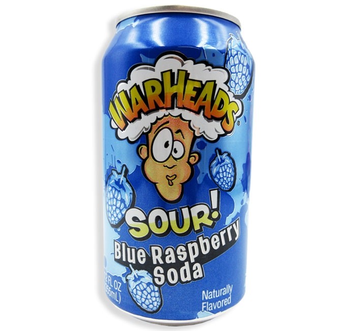 WARHEADS SODA CAN - BLUE RASPBERRY