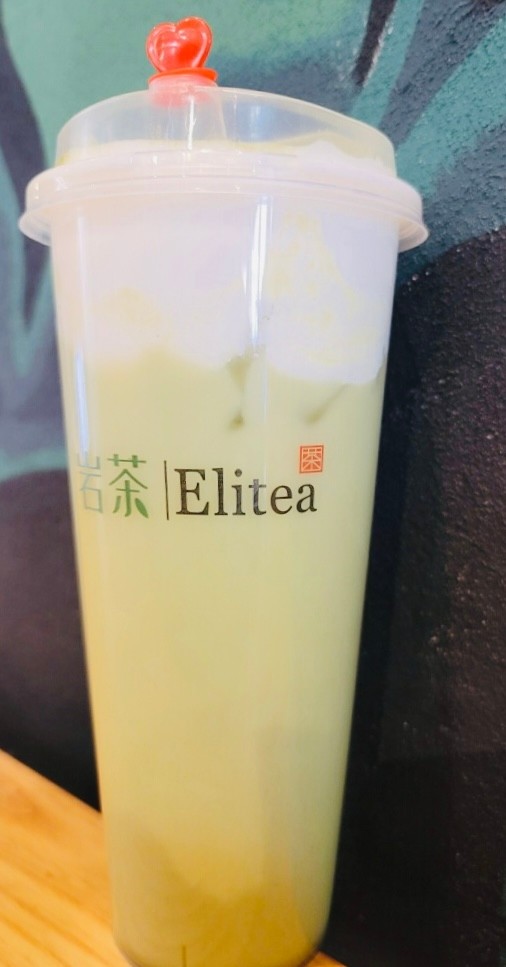 Cold Matcha with Boba and Cheese Top