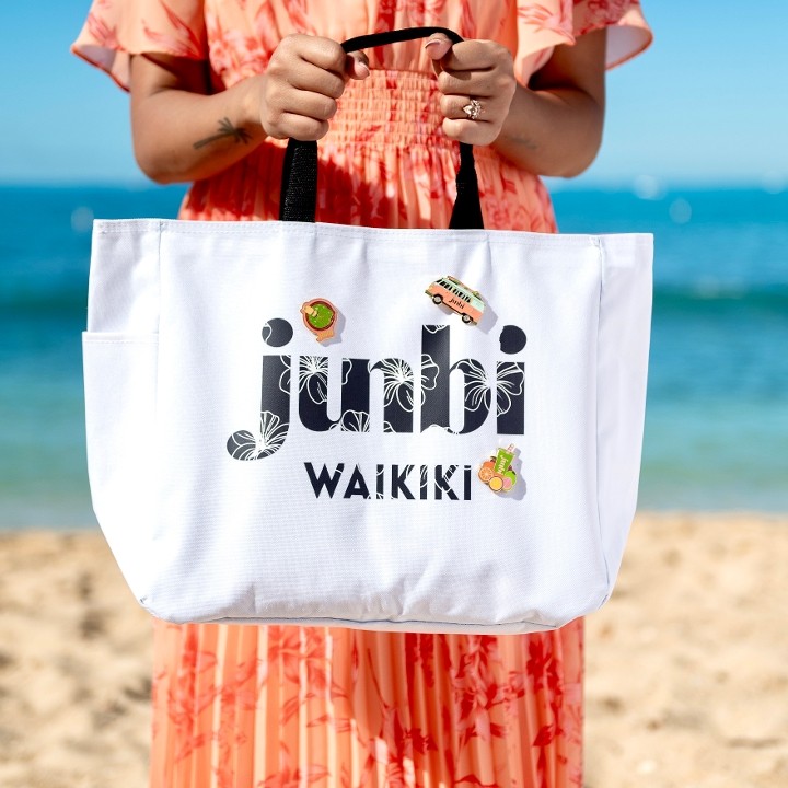 White Waikiki Tote Bag**