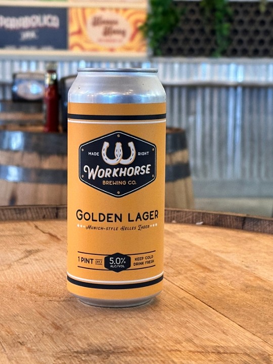 Golden Lager Can Pour