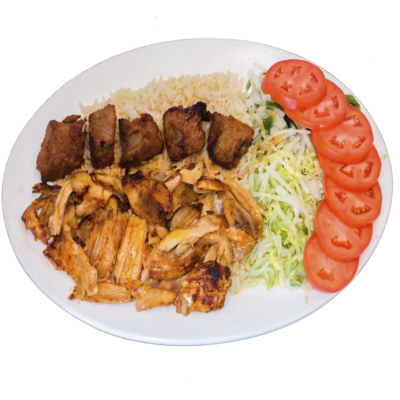 Chicken Doner & Lamb Shish Plate