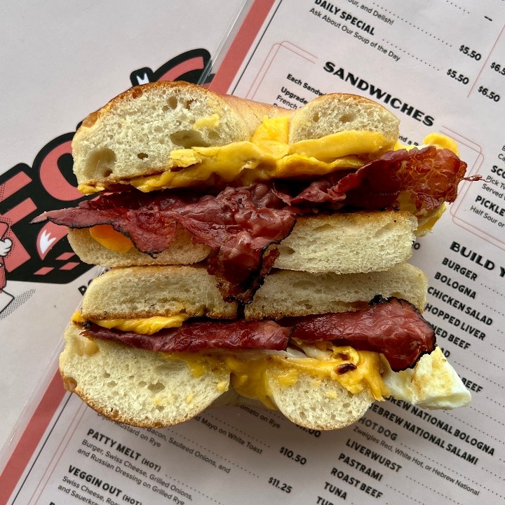 Pastrami, Egg, and Cheese Sandwich