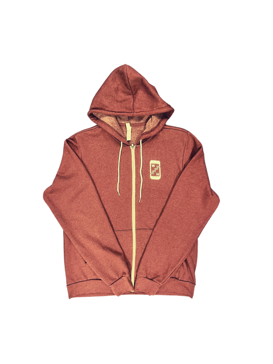 Maroon Logo Zip Hoodie - X-Large