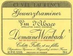 2000 Domaine Weinbach "CUVEE LAURENCE", Gewurztraminer  - Alsace, France