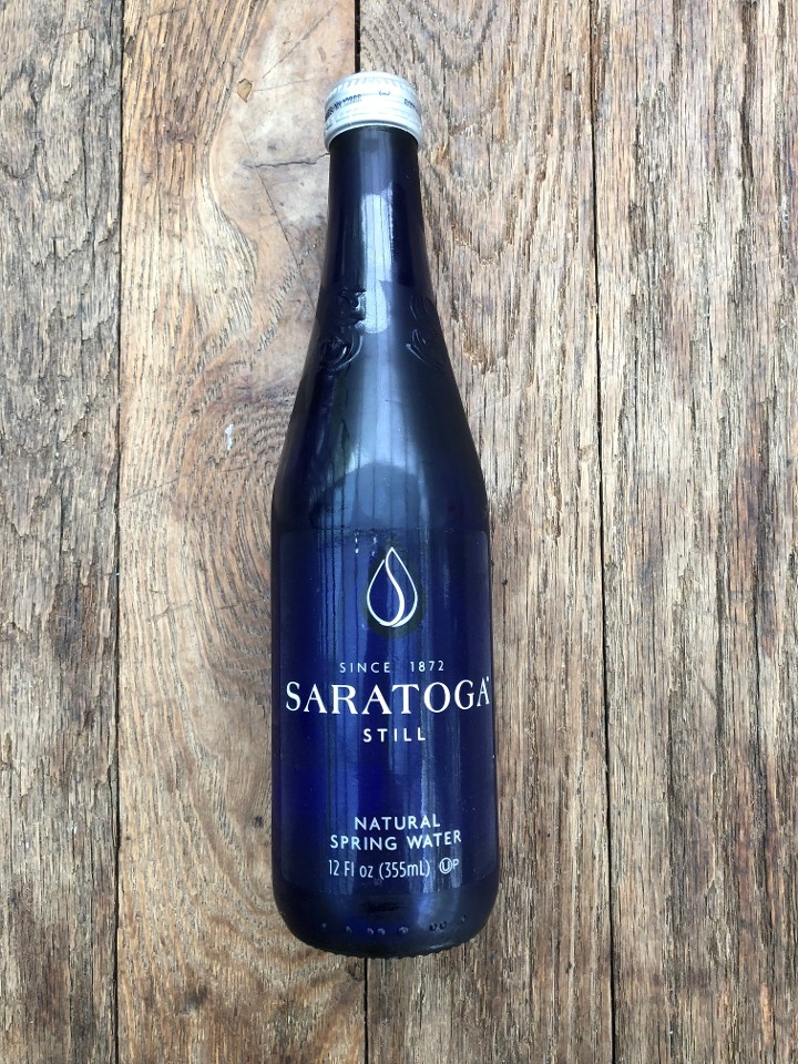 Saratoga Still Spring Water, Glass Water Bottle, 28 Oz