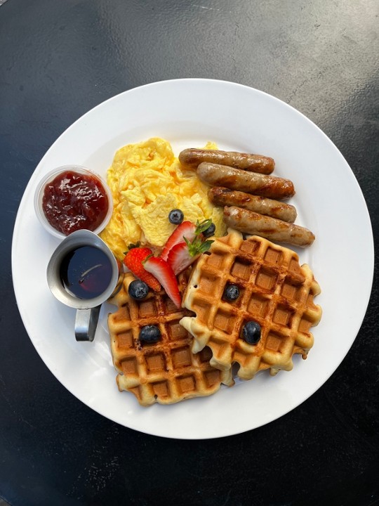 Belgian Waffle & Eggs