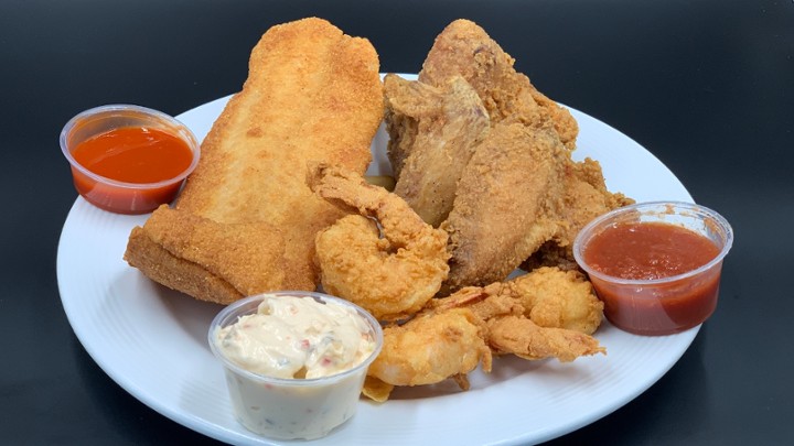 (3 ITEMS) FISH / SHRIMP / WINGS MIX n MATCH PLATTER