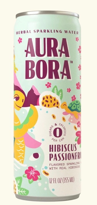 Hibiscus Passion fruit Aura Bora Sparkling Water