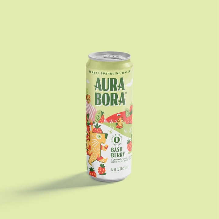 Strawberry Basil Aura Bora Sparkling Water