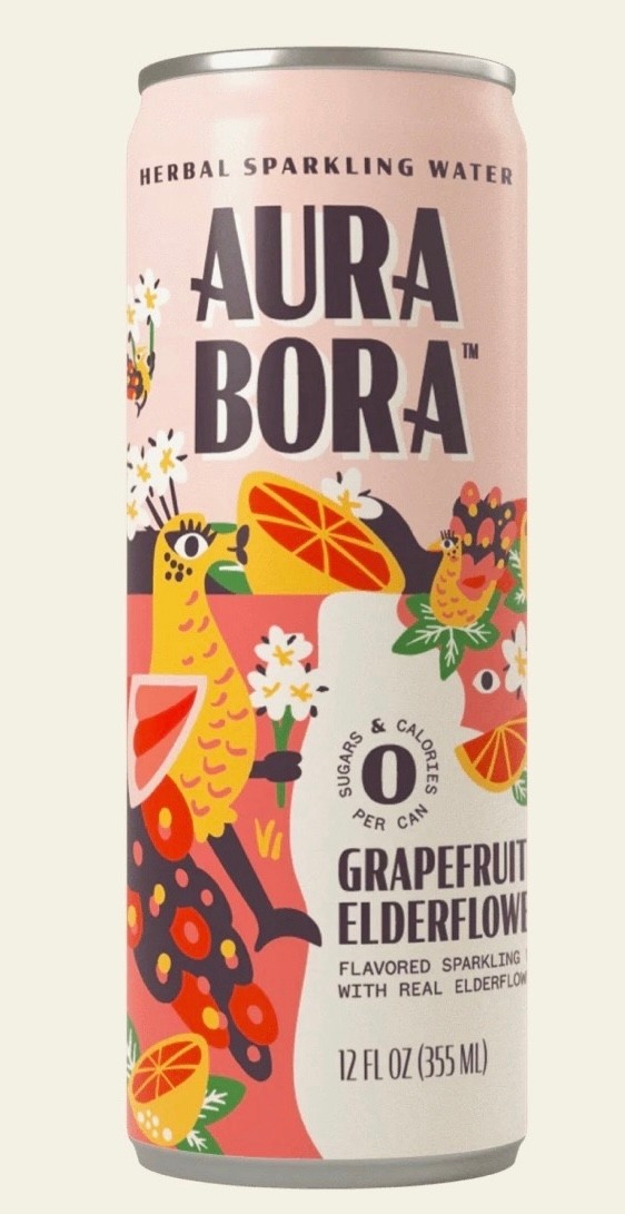 Elderflower Grapefruit Aura Bora Sparkling Water