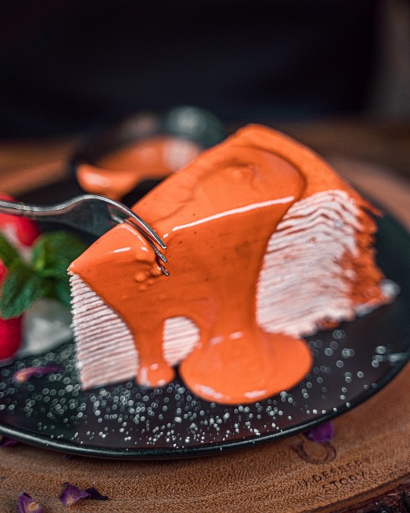 THAI TEA CREPE CAKE (Slice)