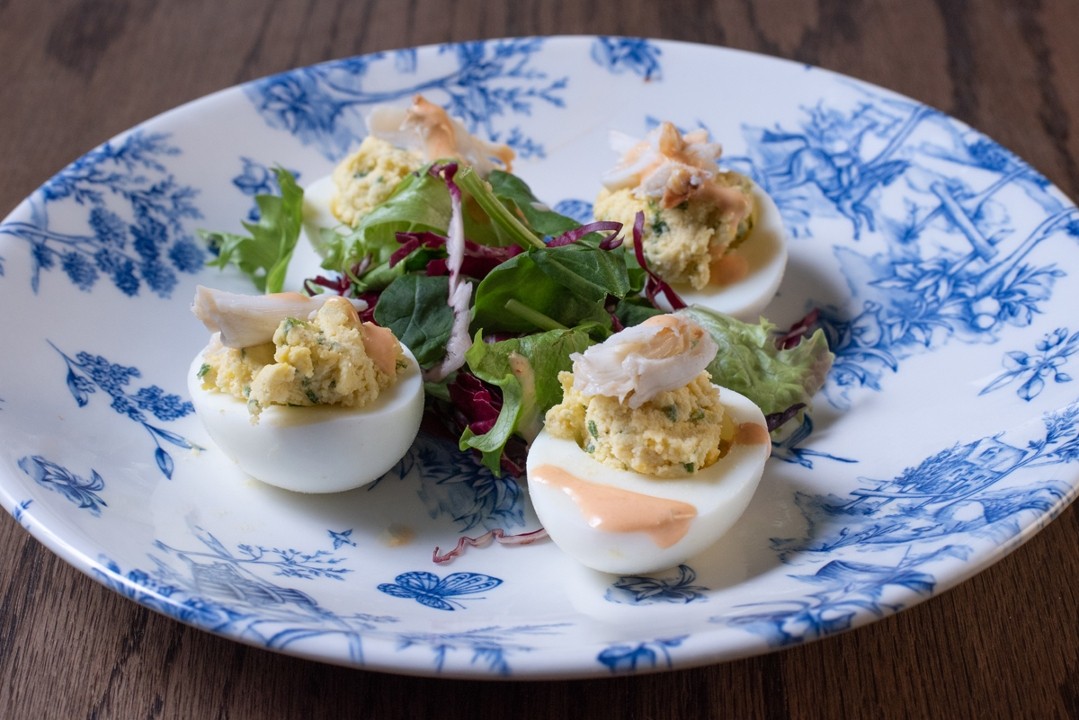 Deviled Eggs with Blue Crab