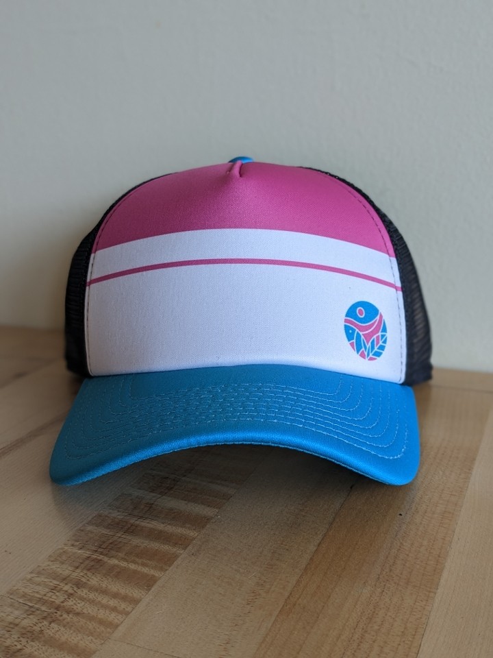 Ohana Logo Trucker Hat (Pink/Blue)