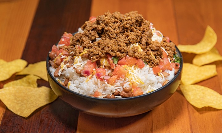 Ground Beef Rice Bowl (Chips Included)